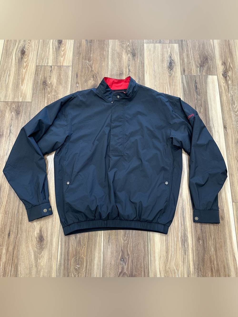 FootJoy DryJoys Golf Performance 1/2 Zip Pullover Windbreaker Jacket Black Small